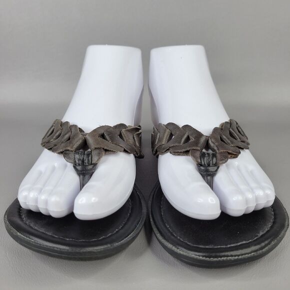 Seychelles Womens Flip Flops Braided Slip On Comfort Flat Leather Brown Size 6 - Picture 6 of 12